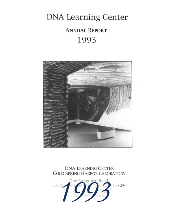 Annual report cover with black and white image of a museum exhibit paiting of the inside of a cell
