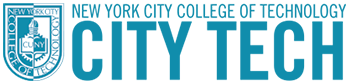 teal-colored logo including CUNY New York College of Technology shield and the words New York College of Technology and City Tech